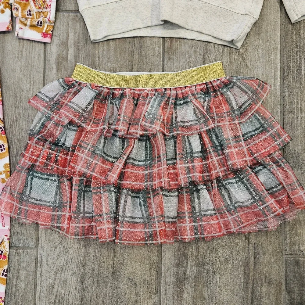 Sweet Wink PJ Place Kids 3T Red Pink Christmas Plaid Holiday Clothing Lot of 6